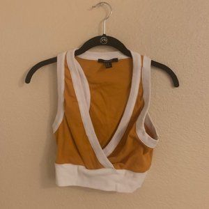 Mustard V-neck crop top